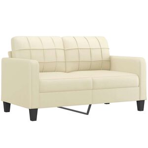 vidaXL Canap&eacute; &agrave; 2 places Cr&egrave;me 140 cm Similicuir