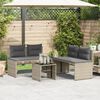 vidaXL Salon de jardin 4 pcs avec coussins gris clair résine tressée