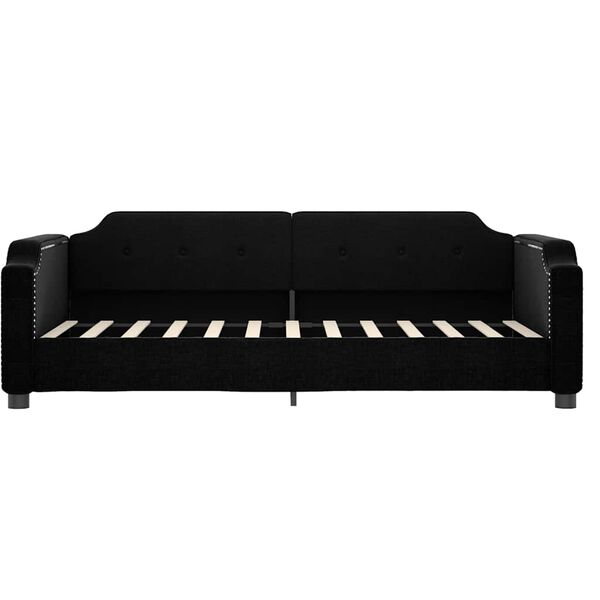 vidaXL Lit de jour avec matelas noir 80x200 cm tissu