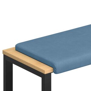 vidaXL Coussin de banc velours c&ocirc;tel&eacute; Bleu Profondeur 35 cm