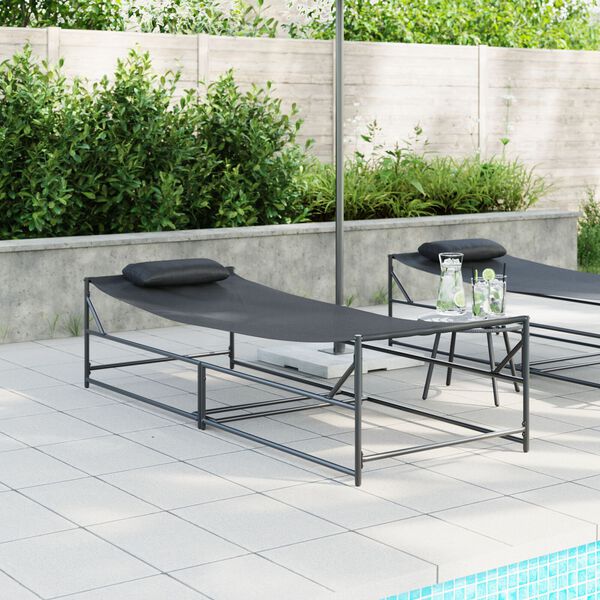 vidaXL Transat Anthracite 200 x 74 x 73 cm Textilène et Acier