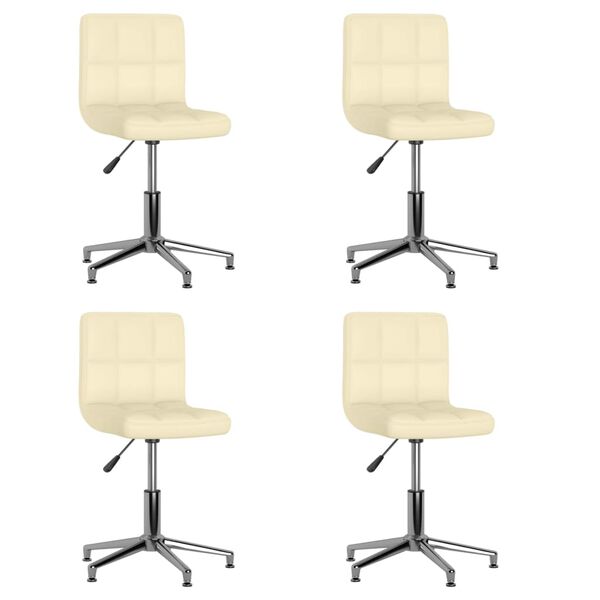 vidaXL Chaises pivotantes &agrave; manger lot de 4 cr&egrave;me similicuir