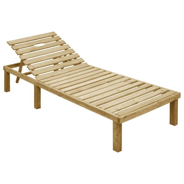 vidaXL Chaise longue avec coussin noir Bois de pin impr&eacute;gn&eacute;