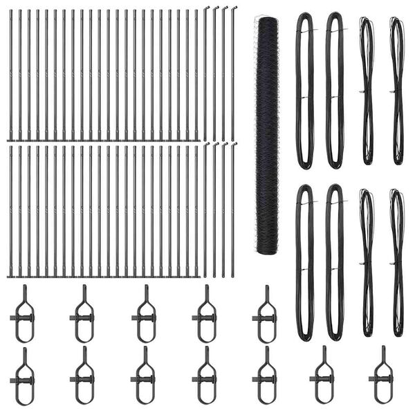 vidaXL Poteau de cl&ocirc;ture. Gris 100 x 1,6 m (maillage de 50 mm)