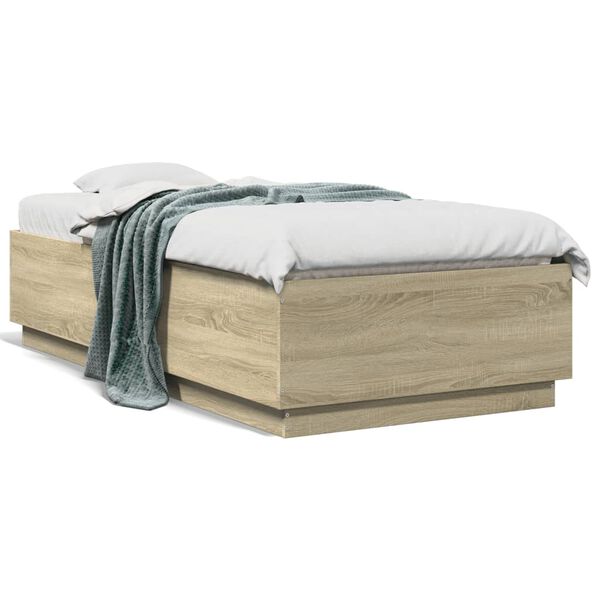 vidaXL Cadre de lit sans matelas ch&ecirc;ne sonoma 90x190 cm