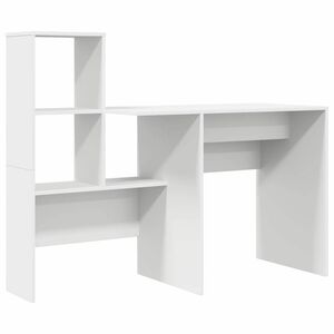 vidaXL Bureau Blanc Bois d'ing&eacute;nierie 131,5 x 50 x 106,5 cm