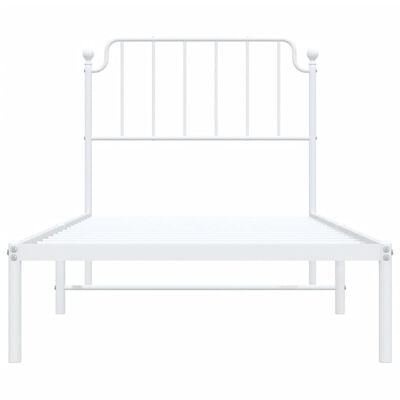 vidaXL Cadre de lit métal sans matelas avec tête de lit blanc 90x200cm