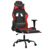 vidaXL Chaise de jeu avec repose-pied Noir et rouge Similicuir
