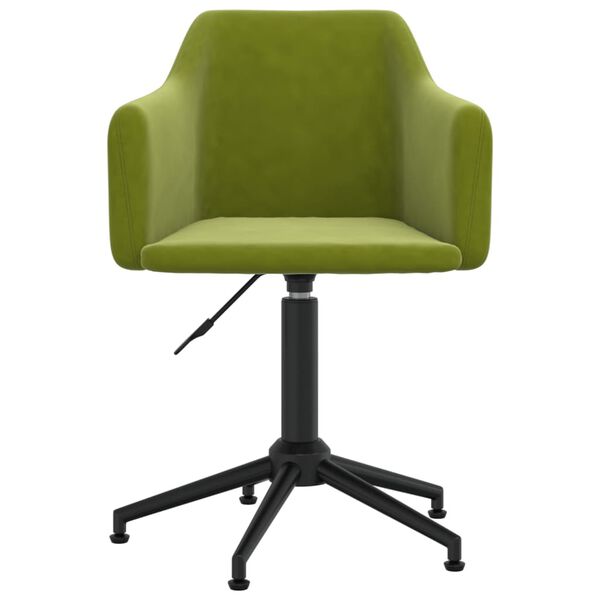 vidaXL Chaises pivotantes &agrave; manger lot de 2 vert clair velours