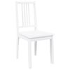 vidaXL Chaises à manger 2 pcs blanc bois massif caoutchouc