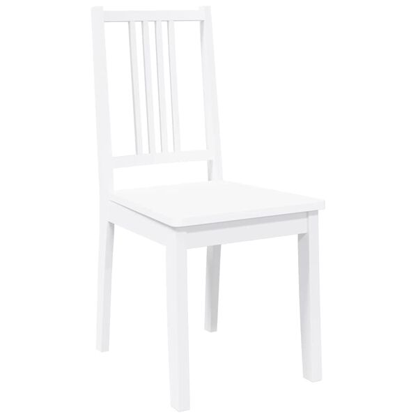 vidaXL Chaises à manger 2 pcs blanc bois massif caoutchouc