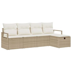 vidaXL Ensemble de Canap&eacute;s 5 pc 5-Nombre de places Beige et cr&egrave;me