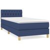 vidaXL Sommier &agrave; lattes de lit avec matelas Bleu 100x200 cm Tissu