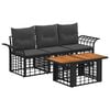 vidaXL Ensemble de canap&eacute; de jardin 4 pc Noir et Gris fonc&eacute; polyrotin