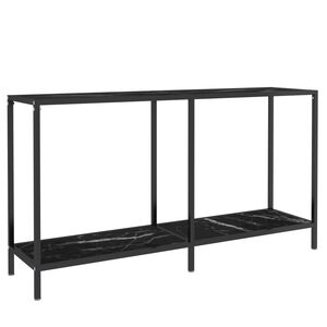 vidaXL Table console Noir 140x35x75,5 cm Verre tremp&eacute;