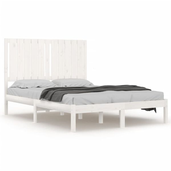 vidaXL Cadre de lit sans matelas blanc 120x200 cm bois de pin massif