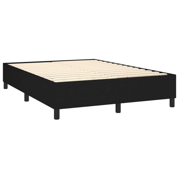 vidaXL Sommier &agrave; lattes de lit avec matelas Noir 140x200 cm Tissu