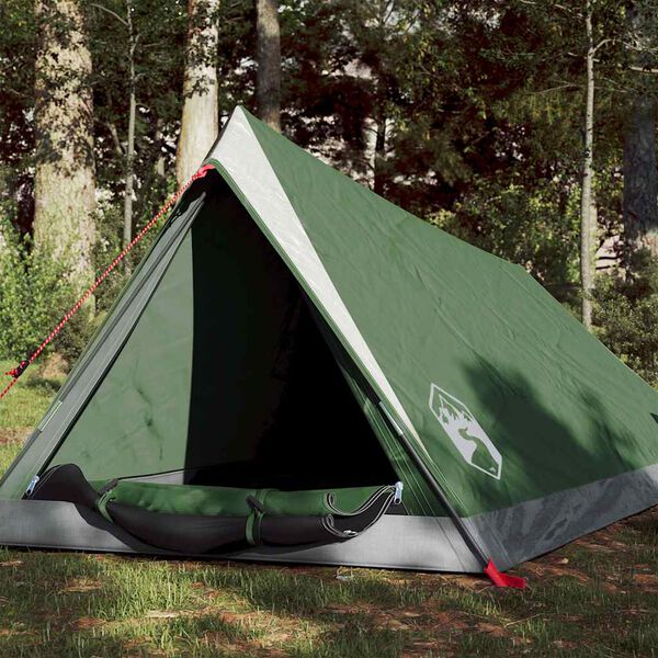 vidaXL Tente de camping 2 personnes vert imperm&eacute;able