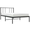 vidaXL Cadre de lit m&eacute;tal sans matelas avec t&ecirc;te de lit noir 90x200 cm