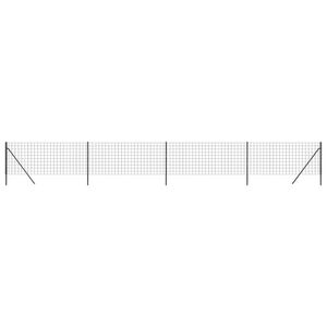 vidaXL Cl&ocirc;ture en treillis m&eacute;tallique anthracite 1x10m acier galvanis&eacute;