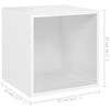 vidaXL Meuble TV Blanc 37x35x37 cm Bois d’ingénierie