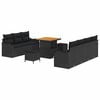 vidaXL Ensemble de canap&eacute; de jardin avec coussin 10 pcs Noir