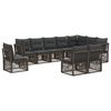 vidaXL Ensemble de canap&eacute; de jardin 10 pc Gris polyrotin