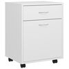 vidaXL Armoire &agrave; roulettes Blanc 45x38x54 cm Bois d&rsquo;ing&eacute;nierie