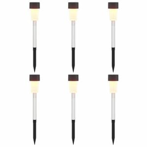 vidaXL Lampes solaires ext&eacute;rieures avec pique de sol 6 pcs Blanc chaud