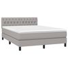 vidaXL Sommier &agrave; lattes de lit avec matelas Gris clair 140x200cm Tissu