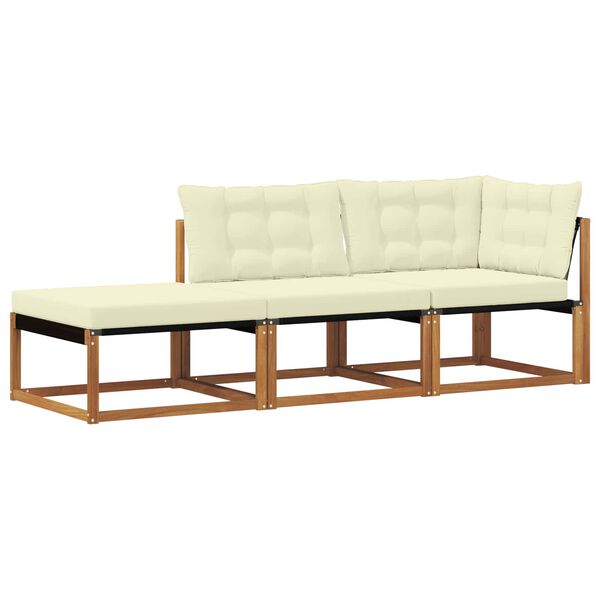 vidaXL Unit&eacute;s de sofa sectionnel d'ext&eacute;rieur 3 Pi&egrave;ce Naturel