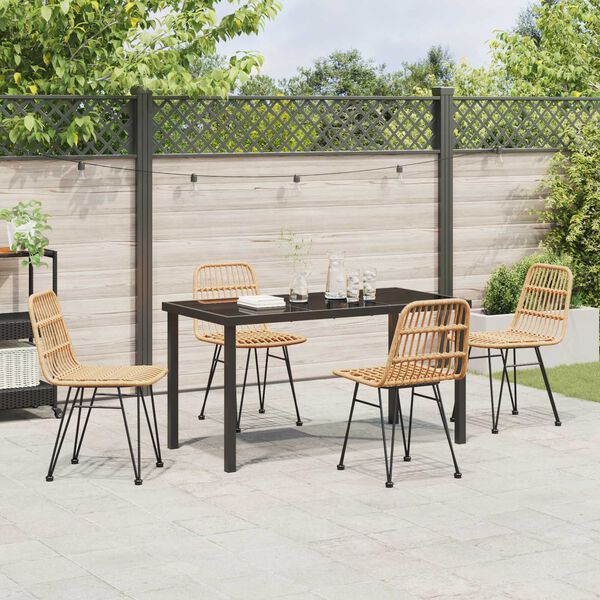 vidaXL Ensemble de salle &agrave; manger pour jardin 5 pcs Marron
