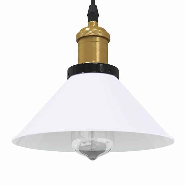 vidaXL Lampe suspendue réglable hauteur E27 blanc brillant Ø22cm métal