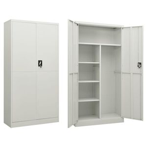 vidaXL Armoire &agrave; casiers Gris clair 90x40x180 cm Acier