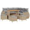 vidaXL Ensemble de canap&eacute; de jardin 9 pc Beige polyrotin