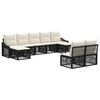vidaXL Ensemble de canap&eacute; de jardin 9 pc Noir polyrotin