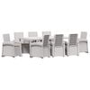 vidaXL Ensemble de salle &agrave; manger pour jardin 9 pc Blanc et taupe PP