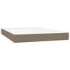 vidaXL Sommier &agrave; lattes de lit avec matelas Taupe 140x190 cm Tissu