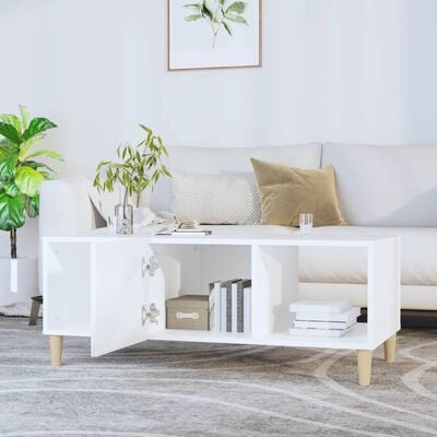 vidaXL Table basse blanc 102x50x40 cm bois d'ingénierie