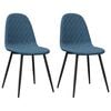 vidaXL Chaises &agrave; manger lot de 2 Bleu Velours