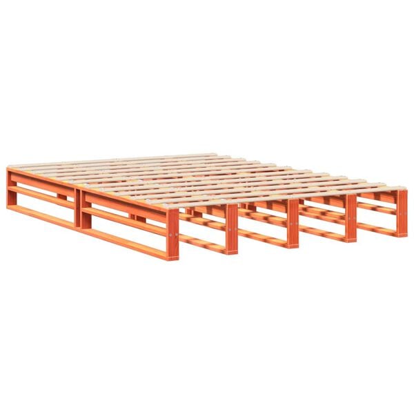 vidaXL Cadre de lit sans matelas cire marron 140x200cm bois pin massif