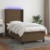 vidaXL Sommier &agrave; lattes de lit matelas LED Marron fonc&eacute; 100x200 cm