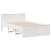 vidaXL Lit biblioth&egrave;que sans matelas blanc 135x190 cm bois pin massif