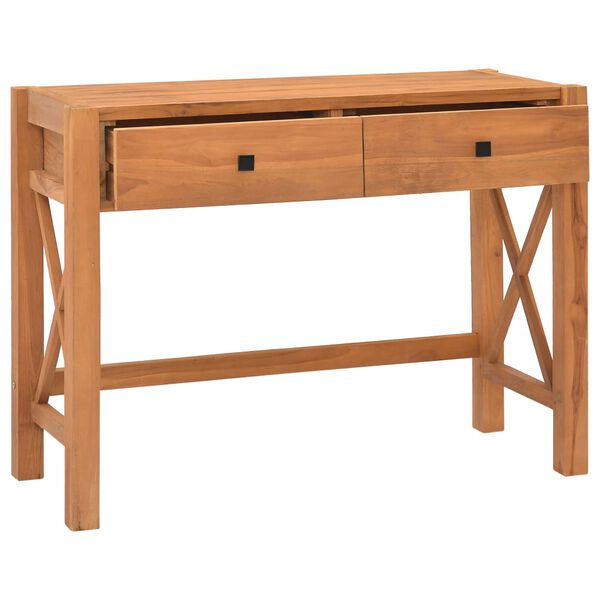 vidaXL Bureau avec 2 tiroirs 100x40x75 cm Bois de teck