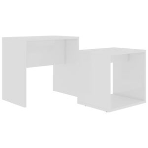 vidaXL Ensemble de table basse Blanc 48x30x45 cm Bois d'ing&eacute;nierie