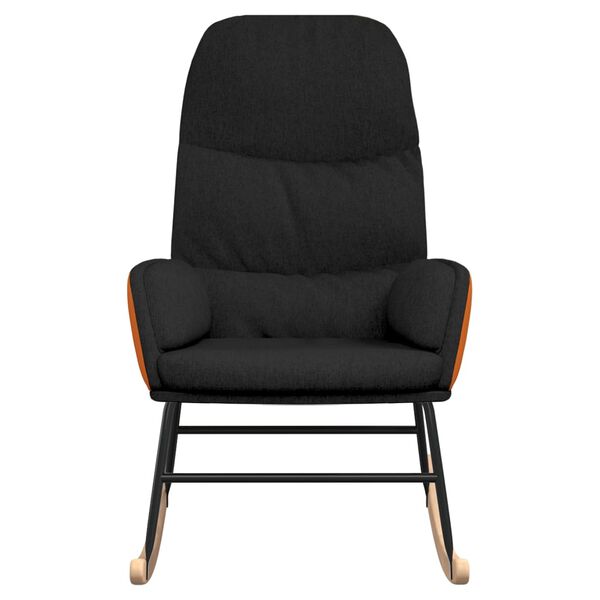 vidaXL Chaise à bascule Noir Tissu