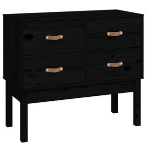 vidaXL Armoire console Noir 90x40x78 cm Bois de pin solide