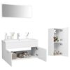 vidaXL Ensemble de meubles de salle de bain Blanc Bois d'ing&eacute;nierie
