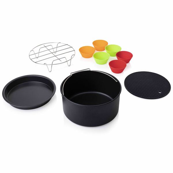 Princess Set d'accessoires de friteuse 10 pcs 5,2 L M&eacute;tal et silicone