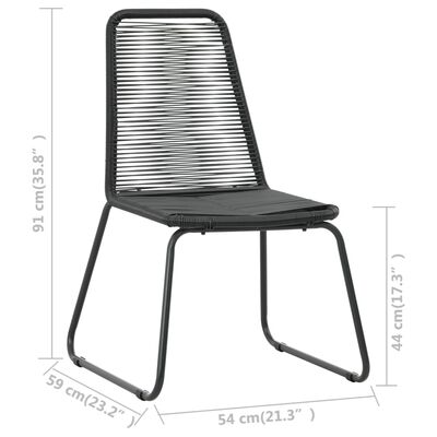 vidaXL Chaises d'extérieur lot de 6 Résine tressée Noir